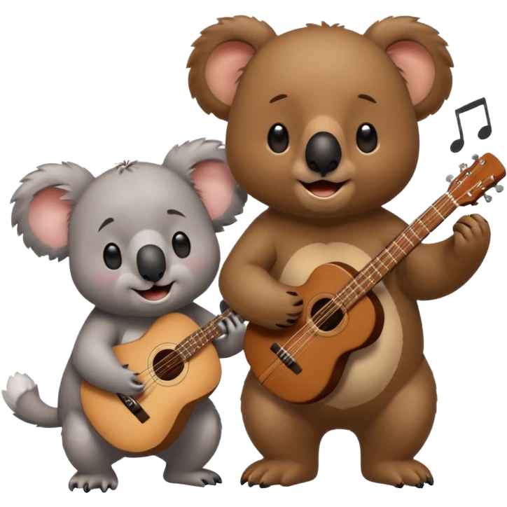 Koala sings with bear emoji