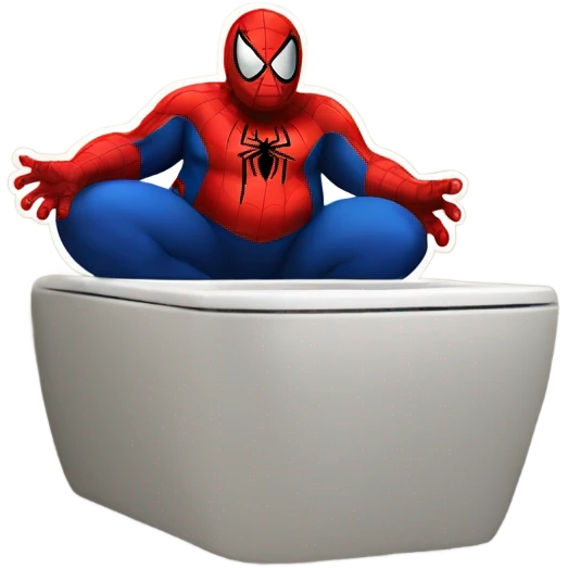 Fat spiderman On Bathroom emoji