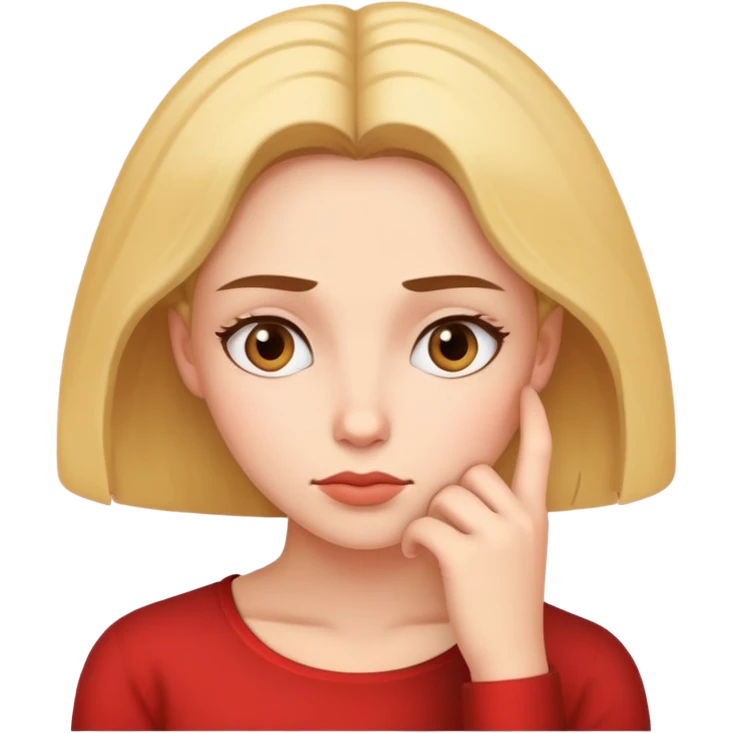 woman with thoughtful, thinking expression emoji