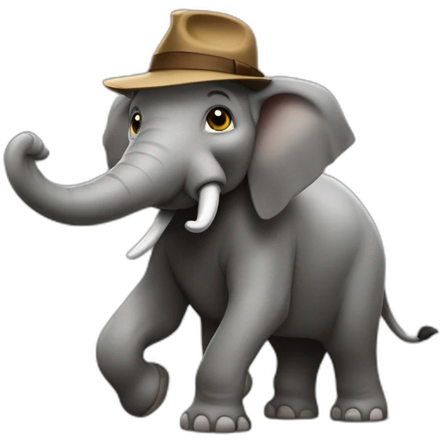 Indiana jones sur éléphant emoji