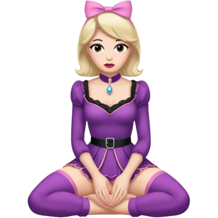 Submissive sissy cuck on knees wearing female clothes emoji