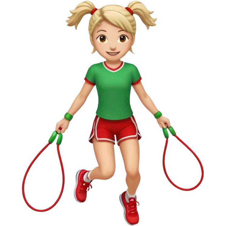 jumping rope with christmas color emoji