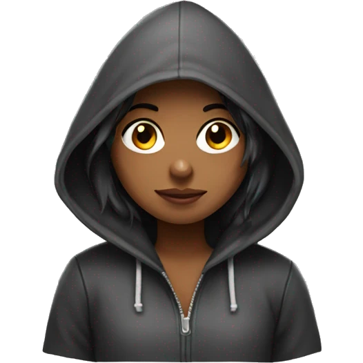 girl with hood and mole emoji