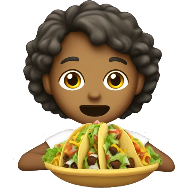 kid eating taco salad emoji