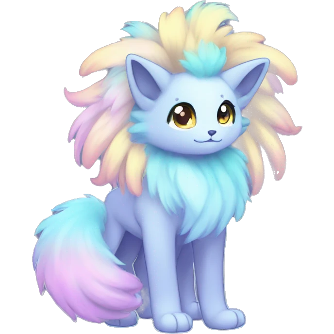 Shiny Fluffy Long Mane Kawaii Ethereal Anthro Sona Nebula Fakemon emoji