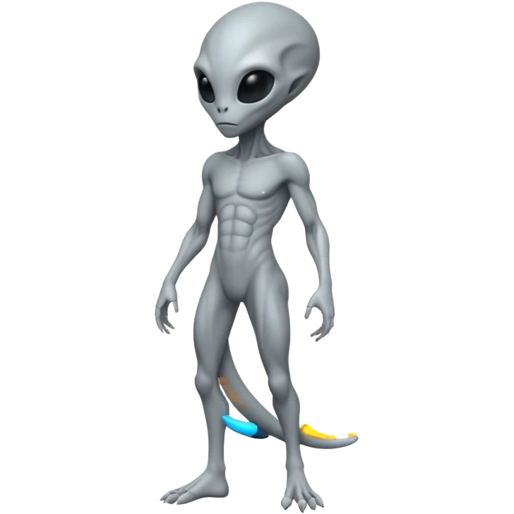 fullbody gray alien sideview emoji