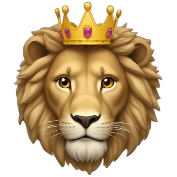 Lion avec une couronne emoji