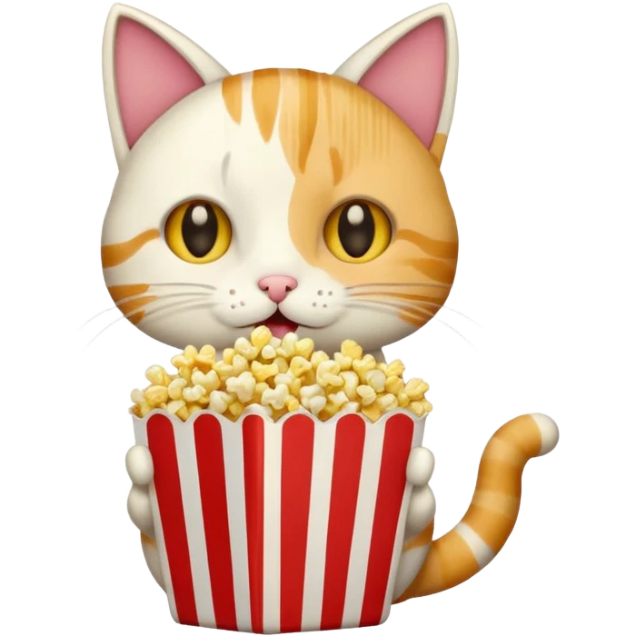 cat eating popcorn emoji