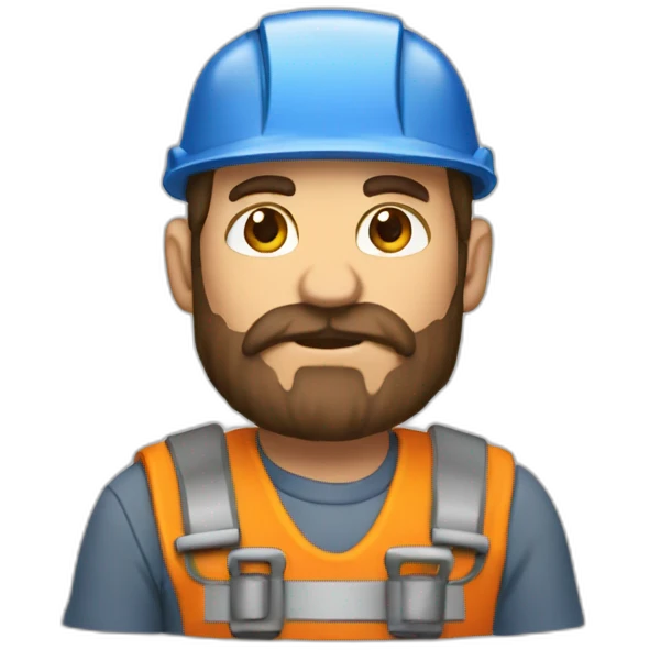 travailleur construction barbu emoji