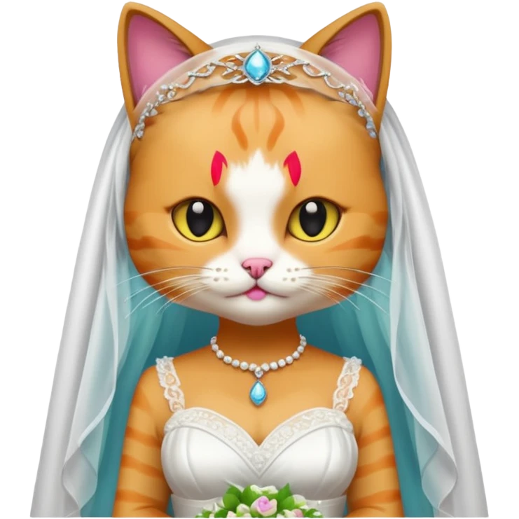 cat bride colorful emoji