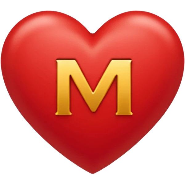 Corazón con la letra m  emoji