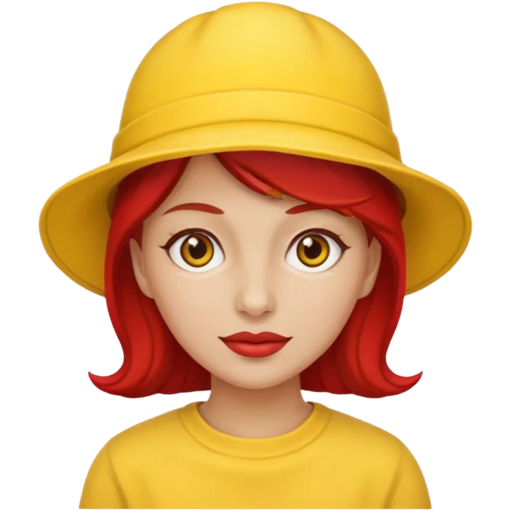 red woman with yellow hat emoji