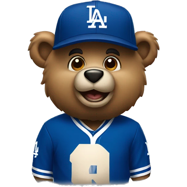Bear wearing dodger hat emoji