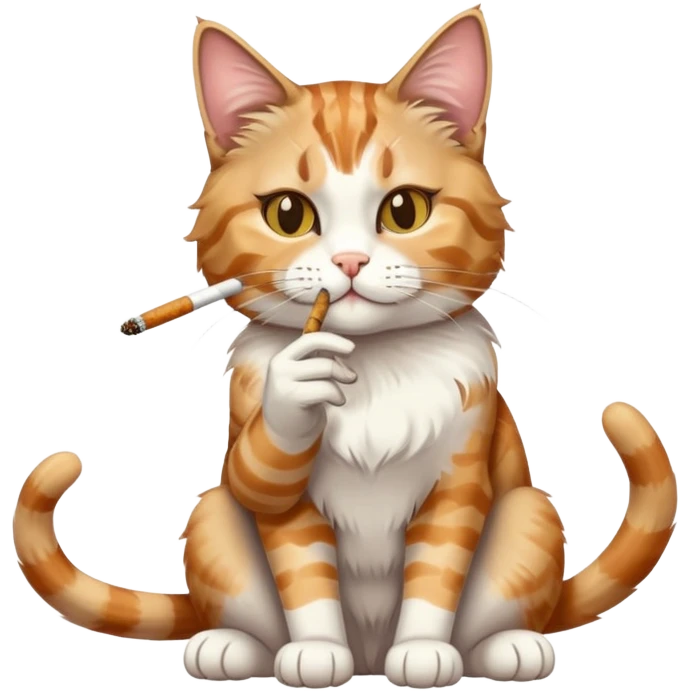 Dilute calico smoking a joint emoji