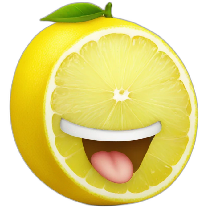 Lemon with a smile emoji