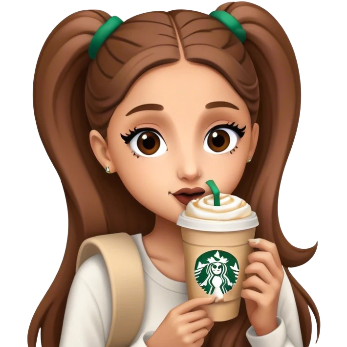 Ariana Grande eating Starbucks emoji