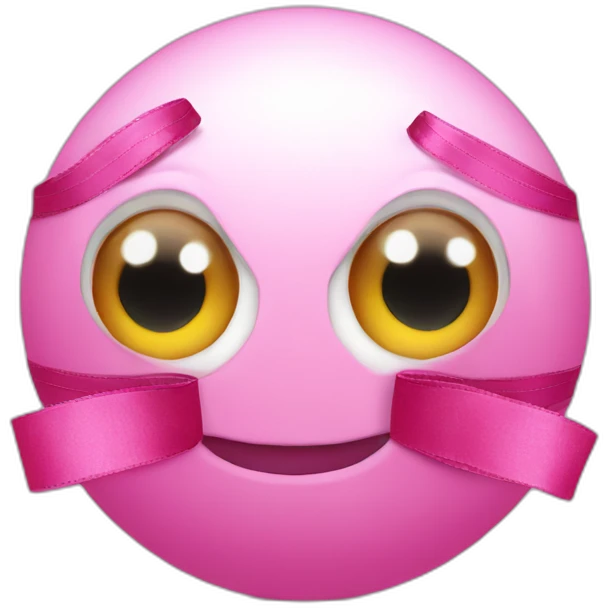 pink ball with eyes and big ribbon emoji