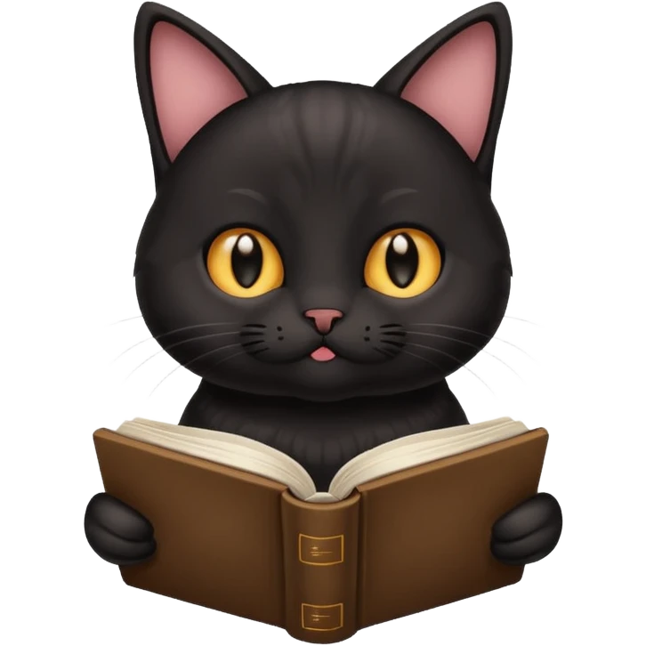 Black munchkin cat reading  emoji