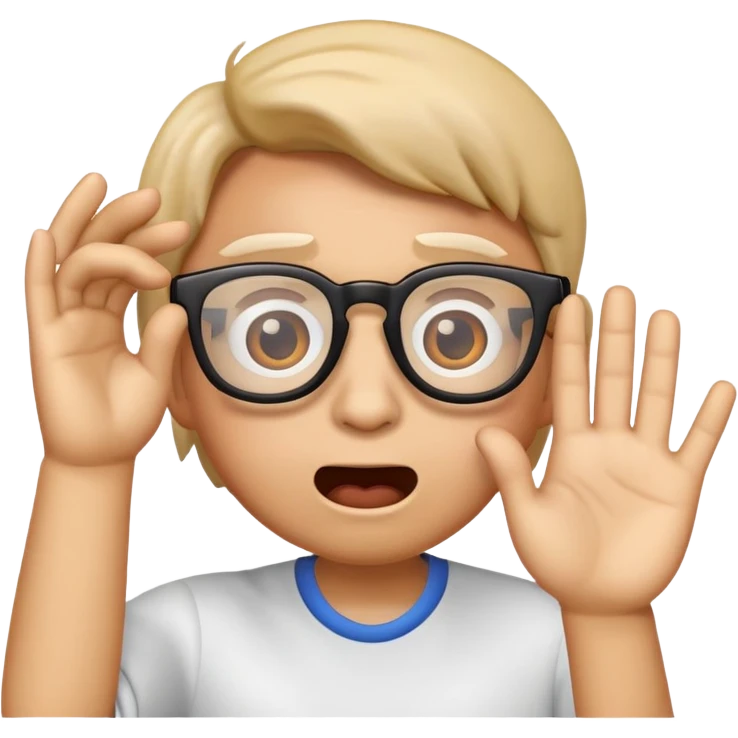 Emoji looking over glasses with hand looking shocked emoji