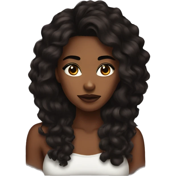 Baddie emoji brown skin dark hair emoji