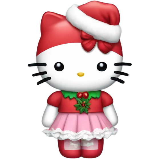 Hello kitty with a Christmas dress emoji