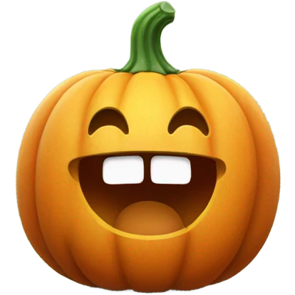 happy pumpkin with hands up emoji