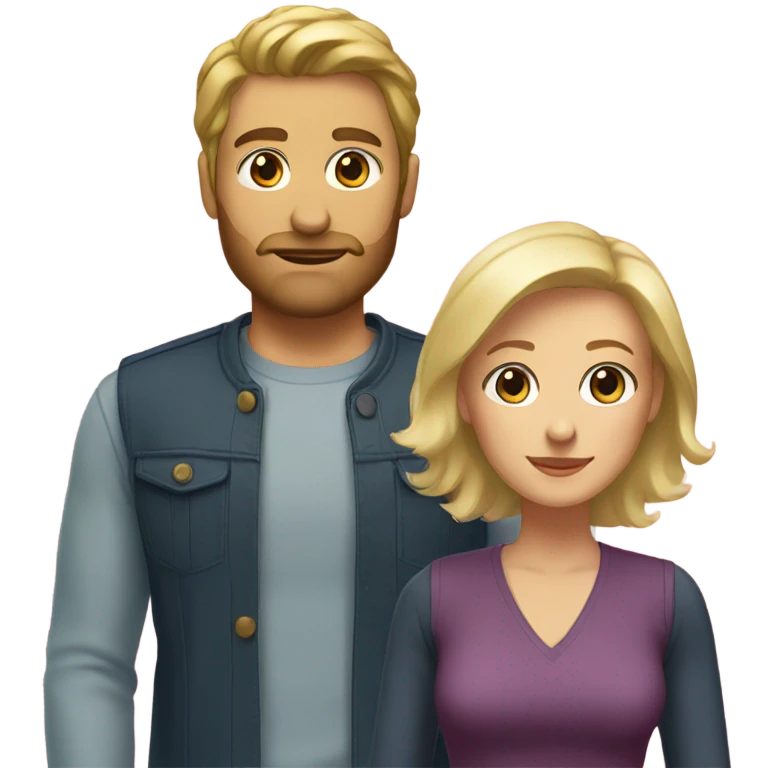 a man with a blonde short beard and short blonde hair and a woman with long blonde hair emoji
