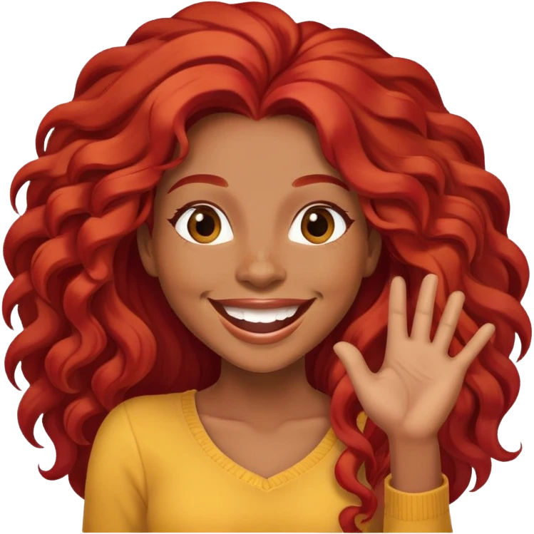 Afrolatina with long red hair celebrating something exciting emoji