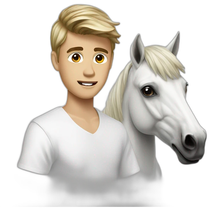 Justin Bieber on White horse emoji