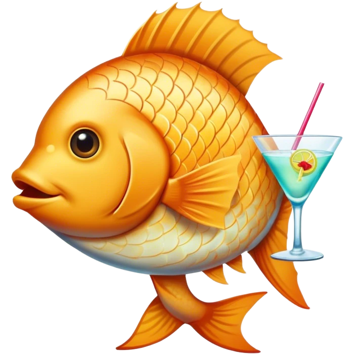 Fish with cocktail emoji