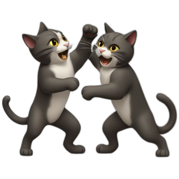two cats fighting emoji