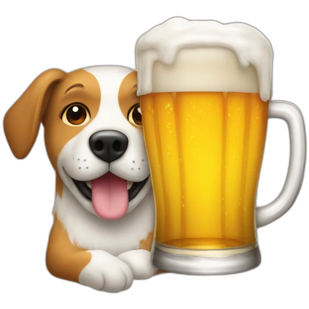 Une bière qui dort le chien emoji