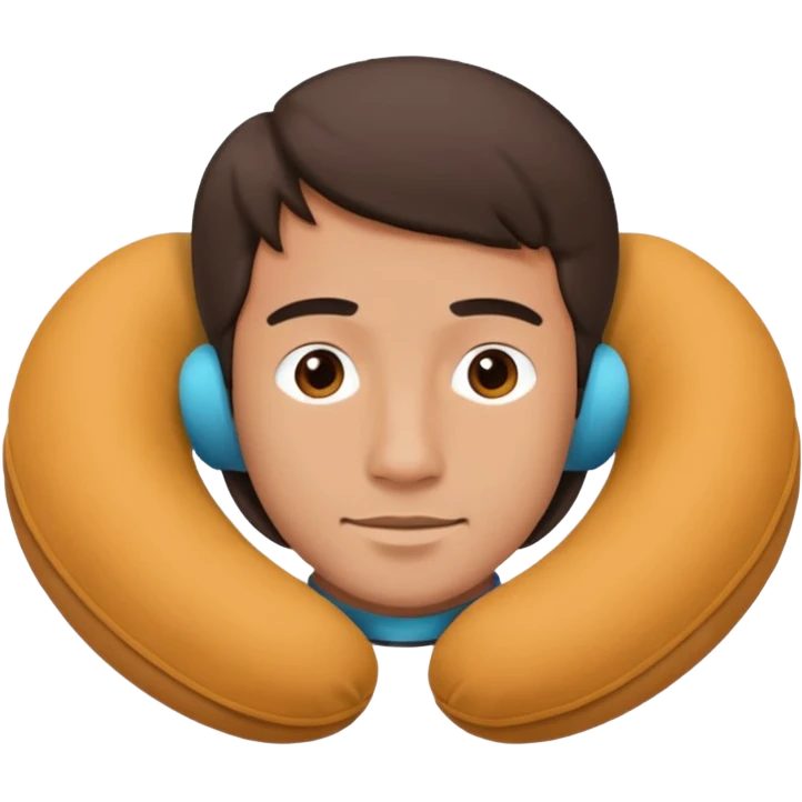 man using travel neckpillow  emoji