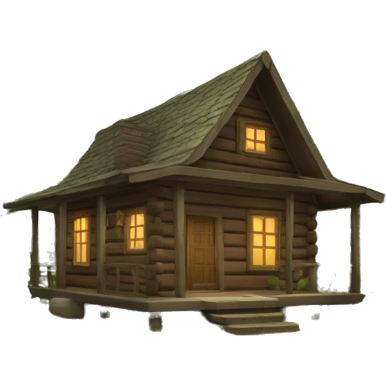 Cabin in woods emoji