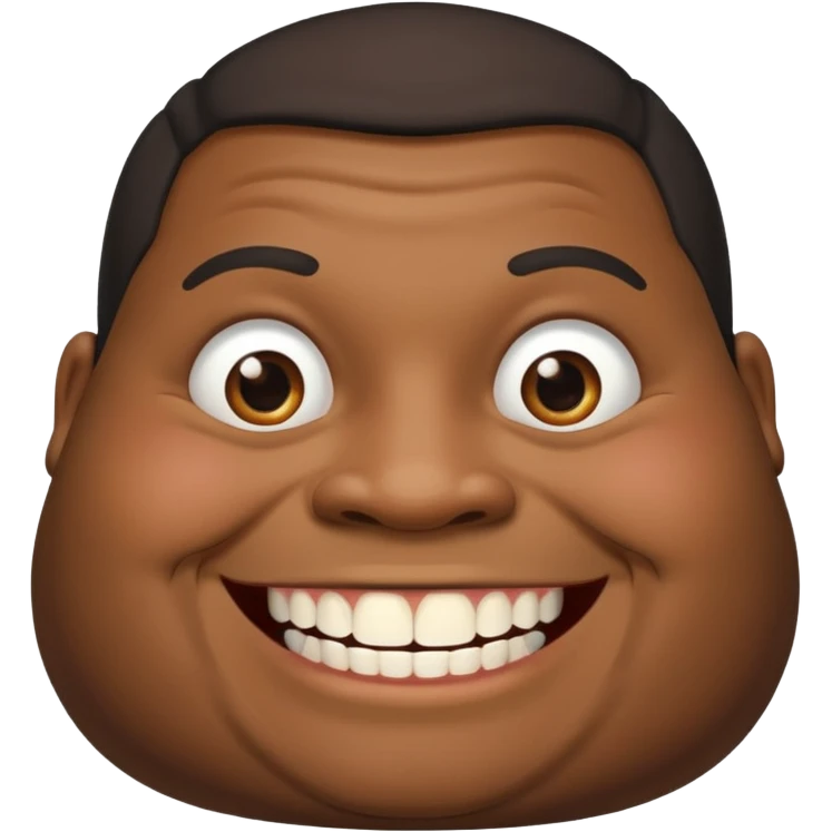 Fat black man missing half of front tooth emoji