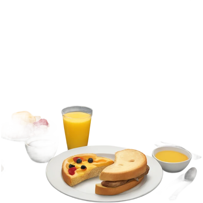 Plane eating breakfast  emoji