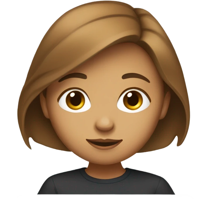 Medium hair light Brown girl, computer science intern with a laptop  emoji