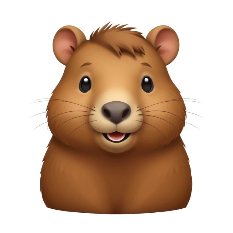 playful capybara, simple background emoji