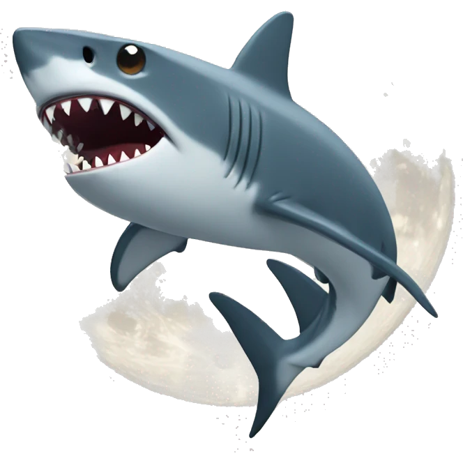 Shark on the moon emoji