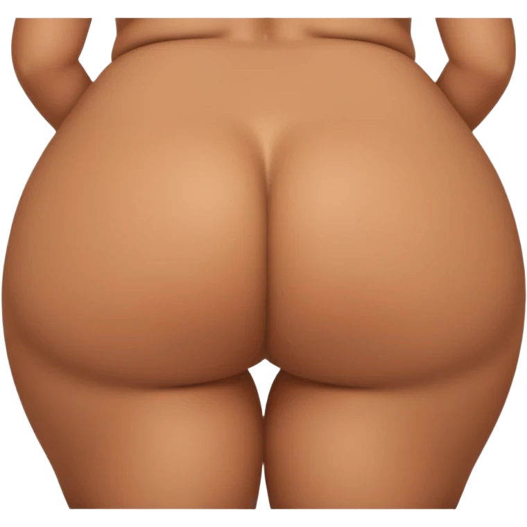 woman facing away from camera, big-round buttcheeks, butt-completely out and showing, plump juicy buttcheeks, woman without clothes emoji