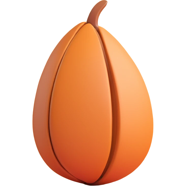 large almond without shell, realistic emoji
