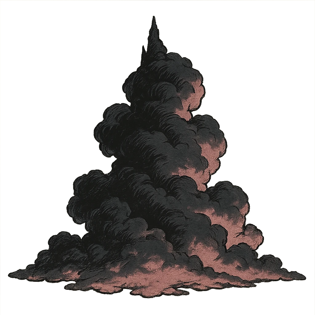 gothic cloud, black and pink, ghibli style emoji