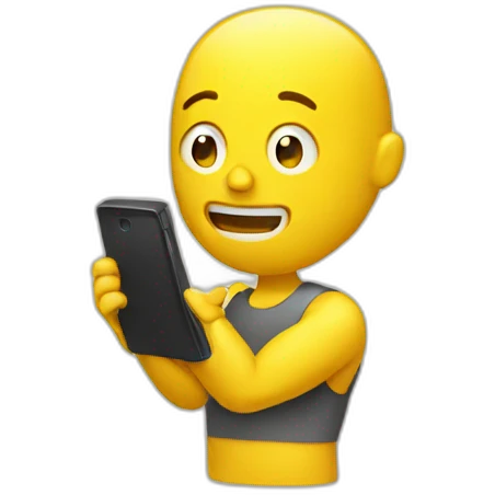 yellow man with phone emoji