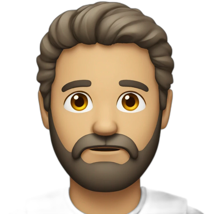 serious bearded man staring straight emoji