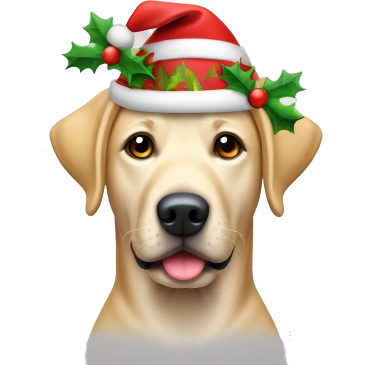 Labrador mit weihnachtsmütze emoji