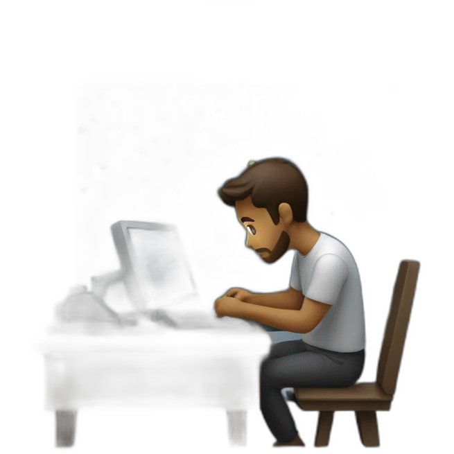 man coding at night emoji