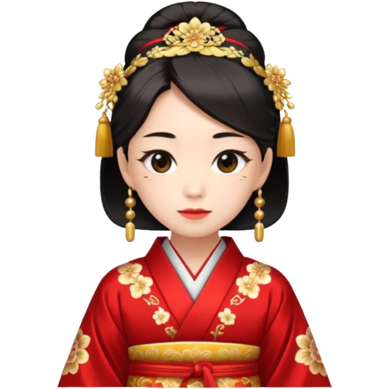 Japanese Princess with in red ceremonial robe kimono emoji