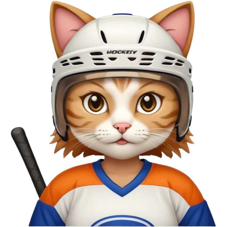 female cat hockey player emoji