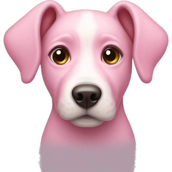 pink dog with creamy hearts in eyes emoji