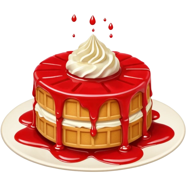 Gaufres coulis fraise emoji